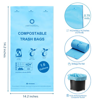 1.6 Gallon Compostable Trash Bags