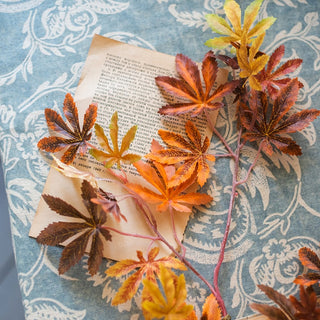 Artificial Fall Color Maple Leaf Stem Faux