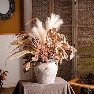 Artificial Faux Dry Leaf Bouquet Fall Stems