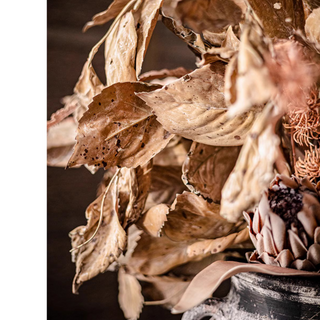 Artificial Faux Dry Leaf Bouquet Fall Stems