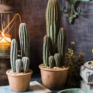 Artificial Faux Cactus in Brown Pot