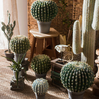 Artificial Faux Cactus Ball In Pot