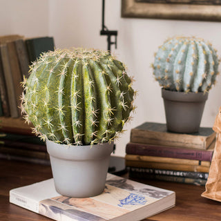 Artificial Faux Cactus Ball In Pot