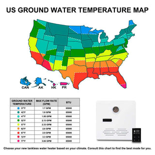 Camplux PRO 65,000 BTU RV Tankless Water Heater 2.64 GPM-White