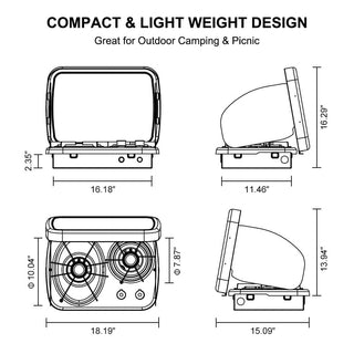 Camplux Drop-In 2 Burner Propane RV Stove