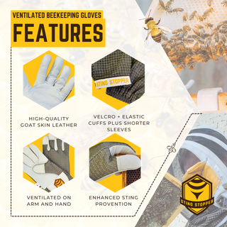 Ventilated Goat Skin Beekeeping Gloves