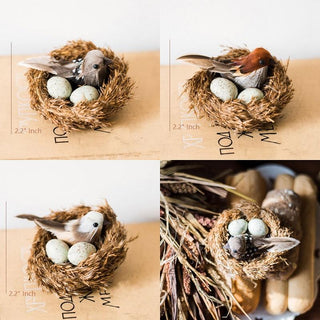 Artificial Bird Nest Ornament Randomly Picked Set of 2