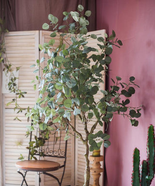 Artificial Faux Eucalyptus Tree In Pot