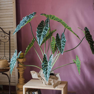 Artificial Faux Alocasia Plant In Pot 31" Tall