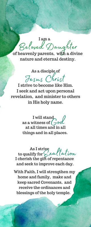 Youth Declerations - Young Womens Theme Cards - 2022 Theme